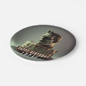 Frankenstein Head Birthday Chocolate Cake Pappteller (Schrägansicht)