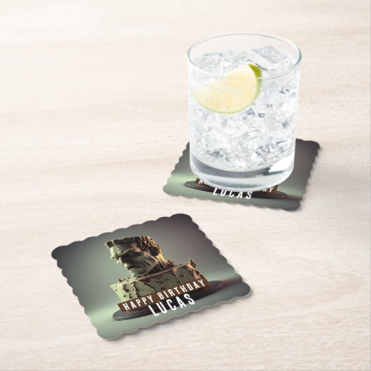 Frankenstein Head Birthday Chocolate Cake Untersetzer (Vor Ort)