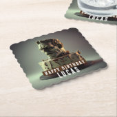 Frankenstein Head Birthday Chocolate Cake Untersetzer (angewinkelt)