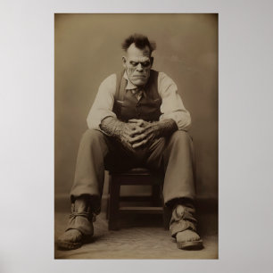Frankenstein im Studio Vintage Gothic Art Poster