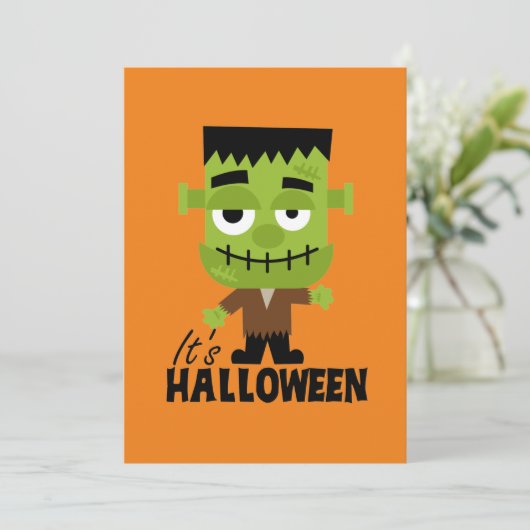 Frankenstein ist Halloween Einladung (Stehend Vorderseite)