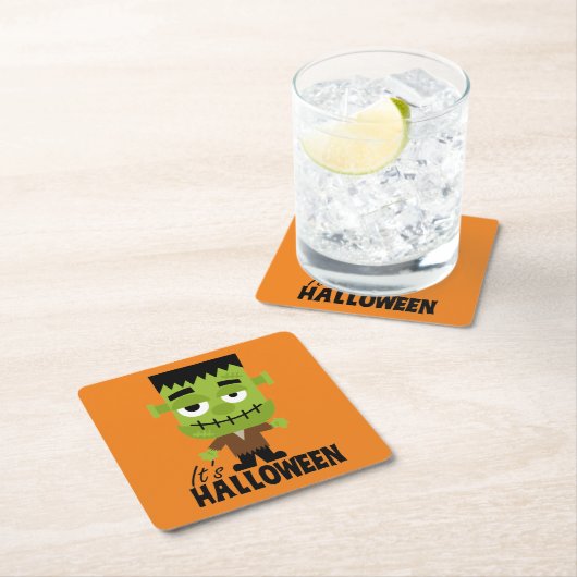 Frankenstein ist Halloween Rechteckiger Pappuntersetzer (Vor Ort)