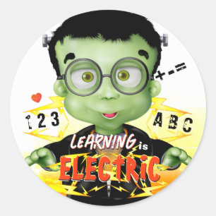 Frankenstein Kindergarten Runder Aufkleber