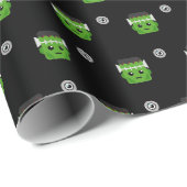 FRANKENSTEIN-KOPF-MUSTER GESCHENKPAPIER (Rolleneckpunkt)