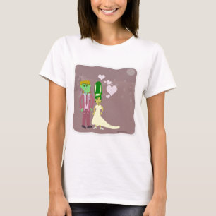 Frankenstein Liebe Cartoon Halloween Art T-Shirt