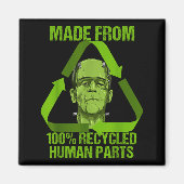 Frankenstein Made From 100% Recycled Human Parts H Magnet (Vorne)