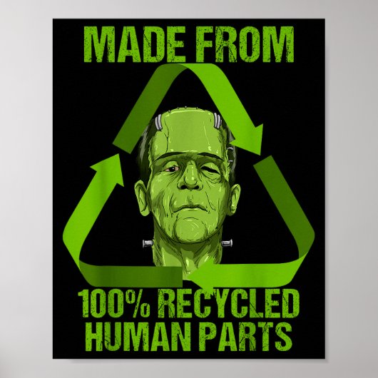 Frankenstein Made From 100% Recycled Human Parts H Poster (Vorne)