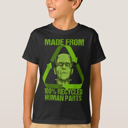 Frankenstein Made From 100% Recycled Human Parts H T-Shirt (Vorderseite)