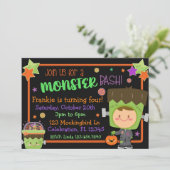 Frankenstein Monster Bash Halloween Einladung (Stehend Vorderseite)