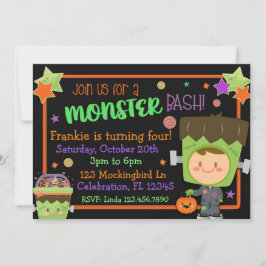 Frankenstein Monster Bash Halloween Einladung