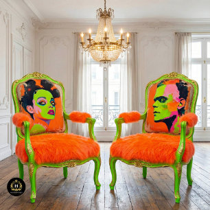 Frankenstein-Monster-Braut Neon-Pop-Art-Decoupage Seidenpapier