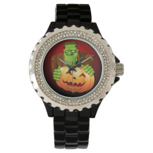 Frankenstein Monster Cartoon mit Pumpkin Armbanduhr