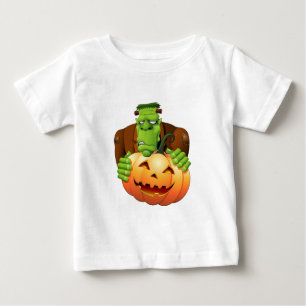 Frankenstein Monster Cartoon mit Pumpkin Baby T-shirt