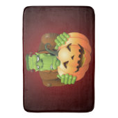 Frankenstein Monster Cartoon mit Pumpkin Badematte (Vorderseite Vertikal)