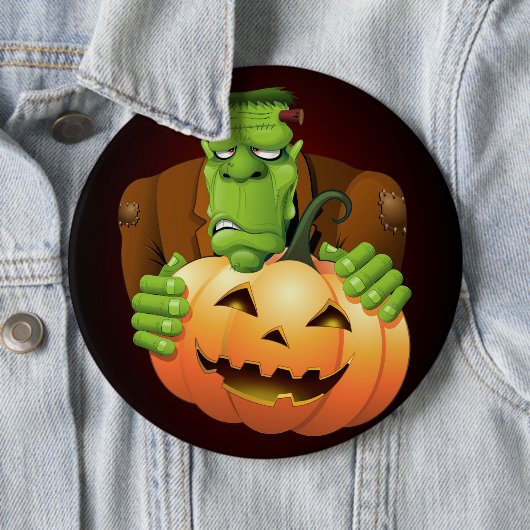 Frankenstein Monster Cartoon mit Pumpkin Button (Beispiel)