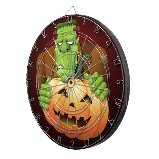 Frankenstein Monster Cartoon mit Pumpkin Dartscheibe (Vorderseite rechts)