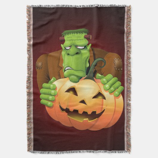 Frankenstein Monster Cartoon mit Pumpkin Decke (Vorderseite Vertikal)
