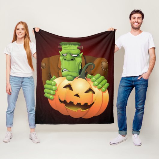 Frankenstein Monster Cartoon mit Pumpkin Fleecedecke (Beispiel)