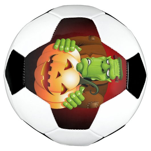 Frankenstein Monster Cartoon mit Pumpkin Fußball (Gedreht)