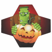 Frankenstein Monster Cartoon mit Pumpkin Fußball (Flach)
