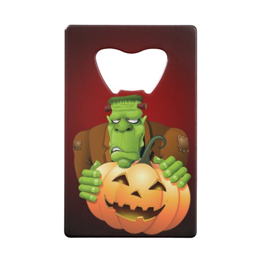 Frankenstein Monster Cartoon mit Pumpkin Geldbeutel Flaschenöffner (Vorderseite)