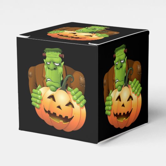 Frankenstein Monster Cartoon mit Pumpkin Geschenkschachtel (Vorderseite)