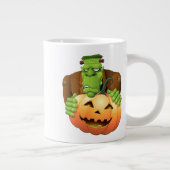 Frankenstein Monster Cartoon mit Pumpkin Jumbo-Tasse (Rechts)