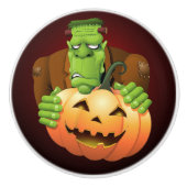 Frankenstein Monster Cartoon mit Pumpkin Keramikknauf (Vorderseite)
