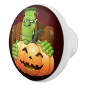 Frankenstein Monster Cartoon mit Pumpkin Keramikknauf (Rechts)