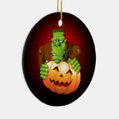Frankenstein Monster Cartoon mit Pumpkin Keramikornament (Rechts)