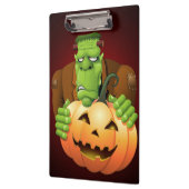 Frankenstein Monster Cartoon mit Pumpkin Klemmbrett (Links)