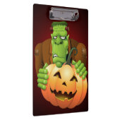 Frankenstein Monster Cartoon mit Pumpkin Klemmbrett (Rechts)