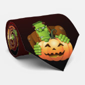 Frankenstein Monster Cartoon mit Pumpkin Krawatte (Gerollt)