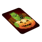Frankenstein Monster Cartoon mit Pumpkin Magnet (Rechte Seite)
