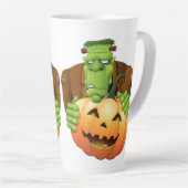 Frankenstein Monster Cartoon mit Pumpkin Milchtasse (Rechte Ecke)