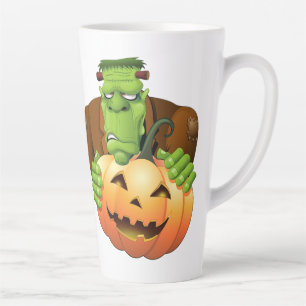 Frankenstein Monster Cartoon mit Pumpkin Milchtasse
