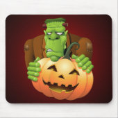 Frankenstein Monster Cartoon mit Pumpkin Mousepad (Vorne)