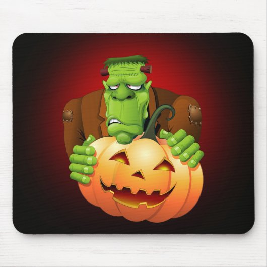 Frankenstein Monster Cartoon mit Pumpkin Mousepad (Vorne)