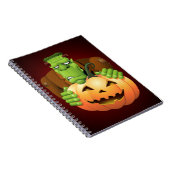 Frankenstein Monster Cartoon mit Pumpkin Notizblock (Rechte Seite)