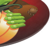 Frankenstein Monster Cartoon mit Pumpkin Schneidebrett (Ecke)
