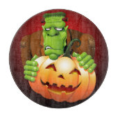 Frankenstein Monster Cartoon mit Pumpkin Schneidebrett (Vorderseite)