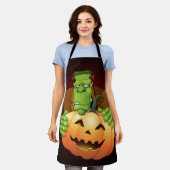 Frankenstein Monster Cartoon mit Pumpkin Schürze (Getragen)