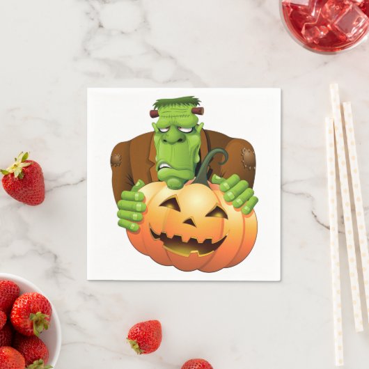Frankenstein Monster Cartoon mit Pumpkin Serviette (Beispiel)