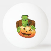 Frankenstein Monster Cartoon mit Pumpkin Tischtennisball (Rückseite)