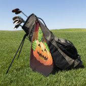 Frankenstein Monster Cartoon with Pumpkin Golfhandtuch (Gras)