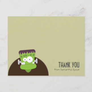 Frankenstein-Monster | Flache Dankeschön-Notizkart Dankeskarte