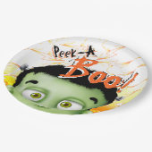 Frankenstein Monster Flüchtige Blick A Boo Birthda Pappteller (Schrägansicht)