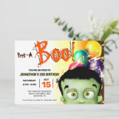 Frankenstein Monster Flüchtige Blick A Boo Einladung (Stehend Vorderseite)