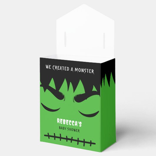 Frankenstein Monster Halloween Baby Dusche Geschenkschachtel (Geöffnet)