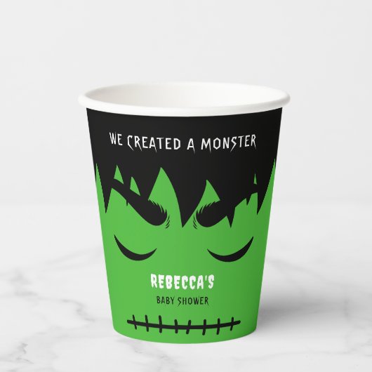 Frankenstein Monster Halloween Baby Dusche Pappbecher (Vorderseite)